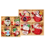 Στολίδια Ξύλινα σετ=12τεμ Σύνολο=14x14cm Τεμ=6cm Xmasfest 1134241 - 1 τμχ