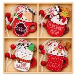 Στολίδια Ξύλινα σετ=12τεμ Σύνολο=14x14cm Τεμ=6cm Xmasfest 1134241 - 1 τμχ - Image 2
