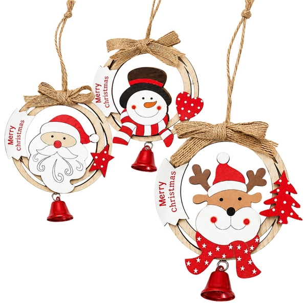 Στεφανάκι Ξύλινο με Καμπανάκι 13 x ø11cm Xmasfest 1134243 - 1 τμχ