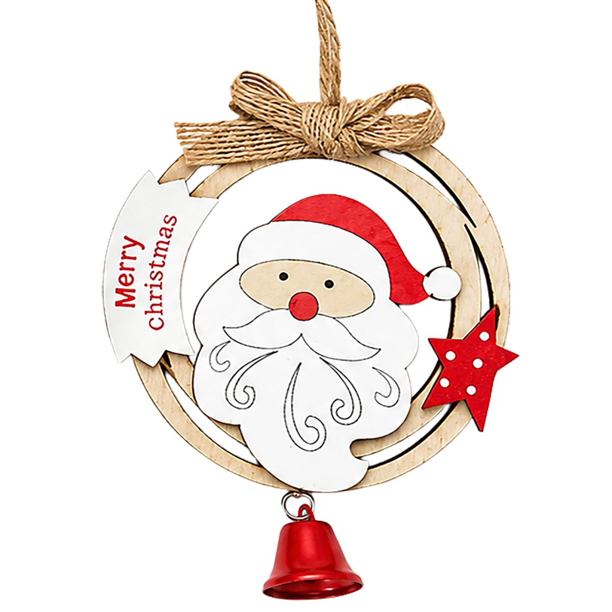 Στεφανάκι Ξύλινο με Καμπανάκι 13 x ø11cm Xmasfest 1134243 - 1 τμχ - Image 2