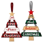 Δεντράκι Κρεμαστό Ξύλινο με Κορδέλες 20x13cm Xmasfest 1134244 - 1 τμχ