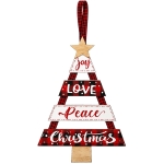 Δεντράκι Κρεμαστό Ξύλινο με Κορδέλες 20x13cm Xmasfest 1134244 - 1 τμχ - Image 2