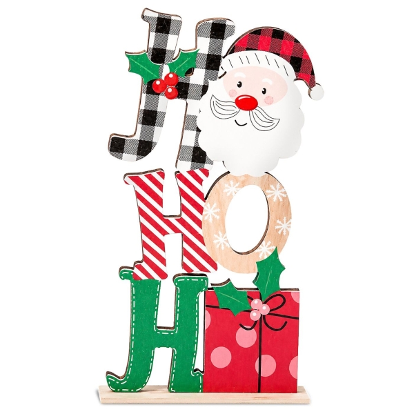 Επιτραπέζιο Διακοσμητικό Ξύλινο HoHoHo 17x9cm Xmasfest 1134247 - 1 τμχ