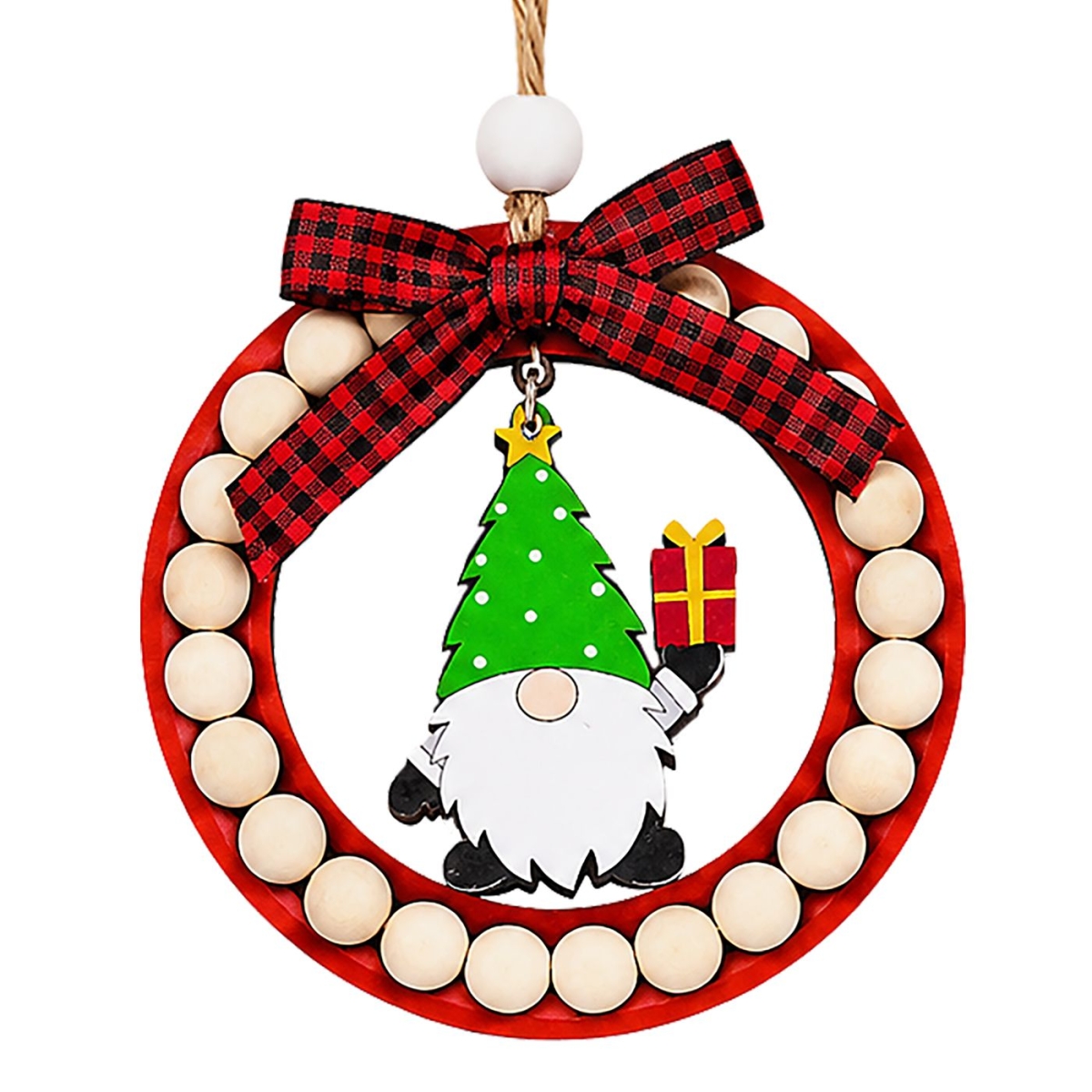 Στεφανάκι Ξύλινο Κρεμαστό ø12cm Xmasfest 1134253 - 1 τμχ - Image 2