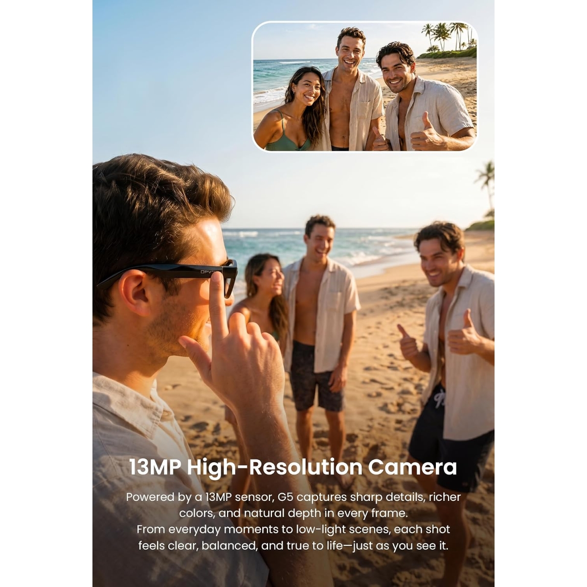 AI Smart Glasses με Κάμερα 13MP, Bluetooth 5.4, AI Assistant & Μετάφραση G5 - Image 3