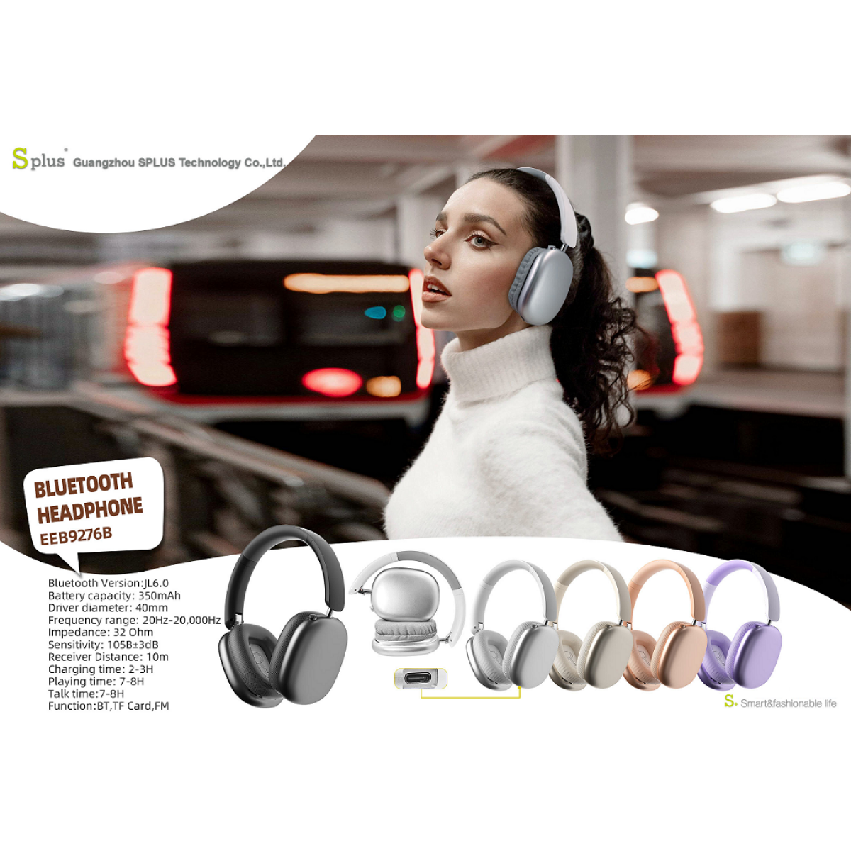 Ασύρματα Bluetooth Ακουστικά Κεφαλής με Ρυθμιζόμενη Στέκα, 40 Ώρες Αυτονομία & Ενσωματωμένη Μπαταρία F86 - Image 7