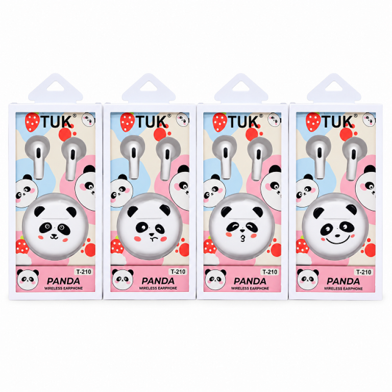 Ασύρματα Bluetooth Ακουστικά TWS Type-C σε Σχέδιο Panda με Θήκη Φόρτισης TUK T-210