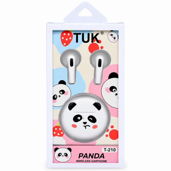 Ασύρματα Bluetooth Ακουστικά TWS Type-C σε Σχέδιο Panda με Θήκη Φόρτισης TUK T-210