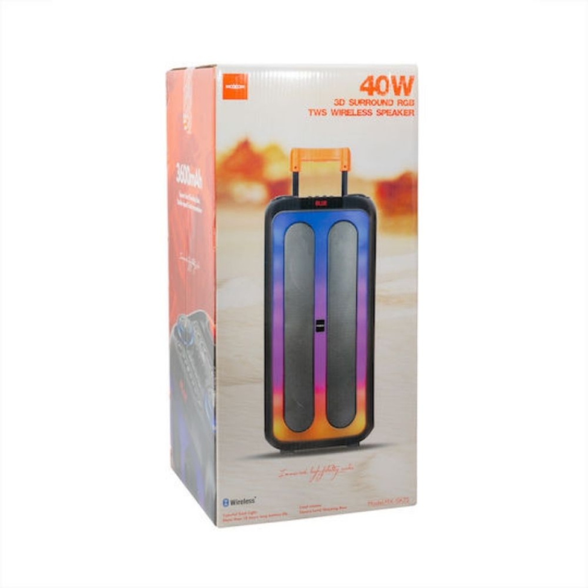 Ασύρματο Bluetooth Ηχείο RGB 40W με Μικρόφωνο & Τηλεχειρισμό Moxom MX-SK73