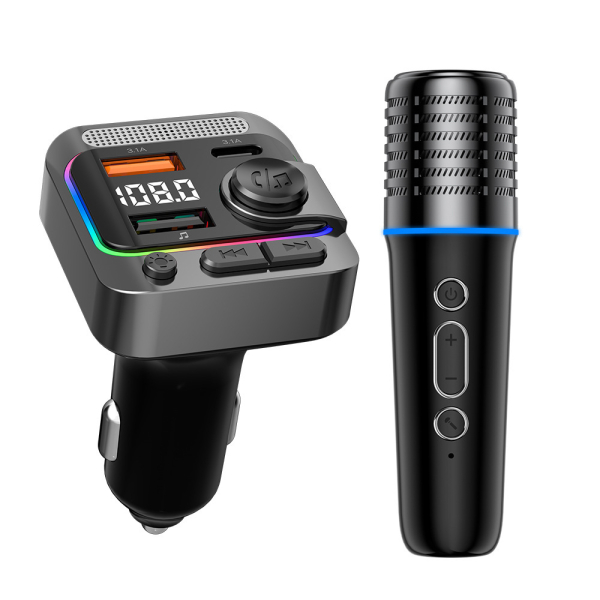 Car Karaoke Μικρόφωνο 2 σε 1 με Bluetooth, FM Radio, MP3 & Φορτιστή Αναπτήρα Αυτοκινήτου – C85