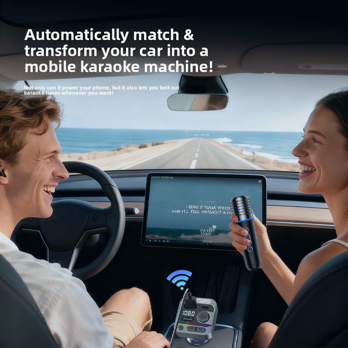 Car Karaoke Μικρόφωνο 2 σε 1 με Bluetooth, FM Radio, MP3 & Φορτιστή Αναπτήρα Αυτοκινήτου – C85 - Image 2