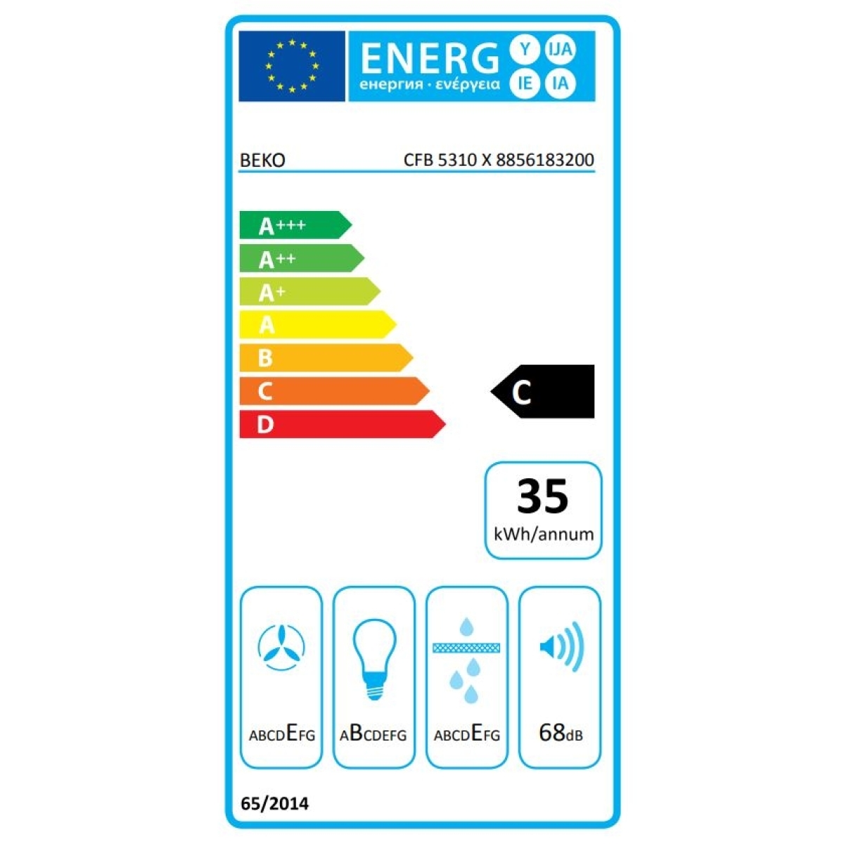 Beko Ελεύθερος Απορροφητήρας 50cm Inox CFB5310X - Image 2