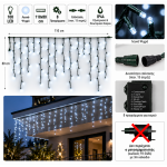 Χριστουγεννιάτικα 100 Λαμπάκια LED Λευκό Ψυχρό Βροχή 110x80cm με Επέκταση, 8 Προγράμματα & IP44 Xmasfest 1133501 - Image 2