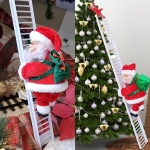 Χριστουγεννιάτικη Φιγούρα Άγιος Βασίλης που Ανεβαίνει Σκάλα με Μουσική 00738 - Image 2