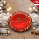 Χριστουγεννιάτικη Γυάλινη Πιατέλα Merry Christmas 33cm HX24N07292