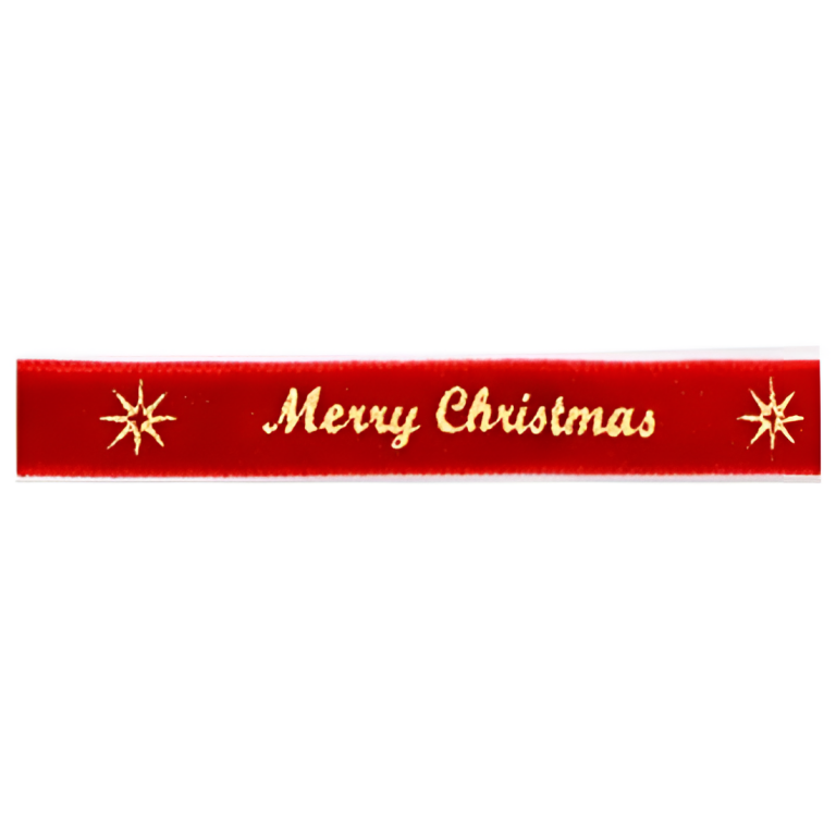 Χριστουγεννιάτικη Κορδέλα Κόκκινη Merry Christmas 1cm x 5,4m 88937