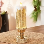 Χριστουγεννιάτικο Διακοσμητικό Κερί LED με Glitter & Εναλλαγή Χρωμάτων 24cm 26047-6 - Image 2