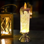 Χριστουγεννιάτικο Διακοσμητικό Κερί LED με Glitter & Εναλλαγή Χρωμάτων 24cm 26047-6 - Image 4
