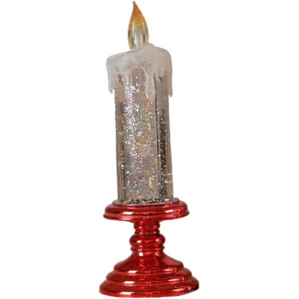 Χριστουγεννιάτικο Διακοσμητικό Κερί LED με Glitter & Εναλλαγή Χρωμάτων 24cm 26047-6