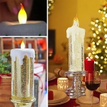 Χριστουγεννιάτικο Διακοσμητικό Κερί LED με Glitter & Εναλλαγή Χρωμάτων 24cm 26047-6 - Image 11