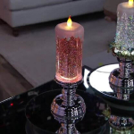 Χριστουγεννιάτικο Διακοσμητικό Κερί LED με Glitter & Εναλλαγή Χρωμάτων 24cm 26047-6 - Image 7