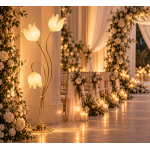 Διακοσμητικό Φωτιστικό Δαπέδου LED 140cm για Γάμο & Εκδηλώσεις - Τουλίπες