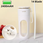 Επαναφορτιζόμενο Φορητό Μπλέντερ 340ml με LED Οθόνη, 14 Λεπίδες & USB Type-C – MDHL AJ-01 - Image 3