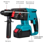 Επαναφορτιζόμενο Κρουστικό Δράπανο Brushless με 4 Λειτουργίες & 2 Μπαταρίες 48VF - Image 9