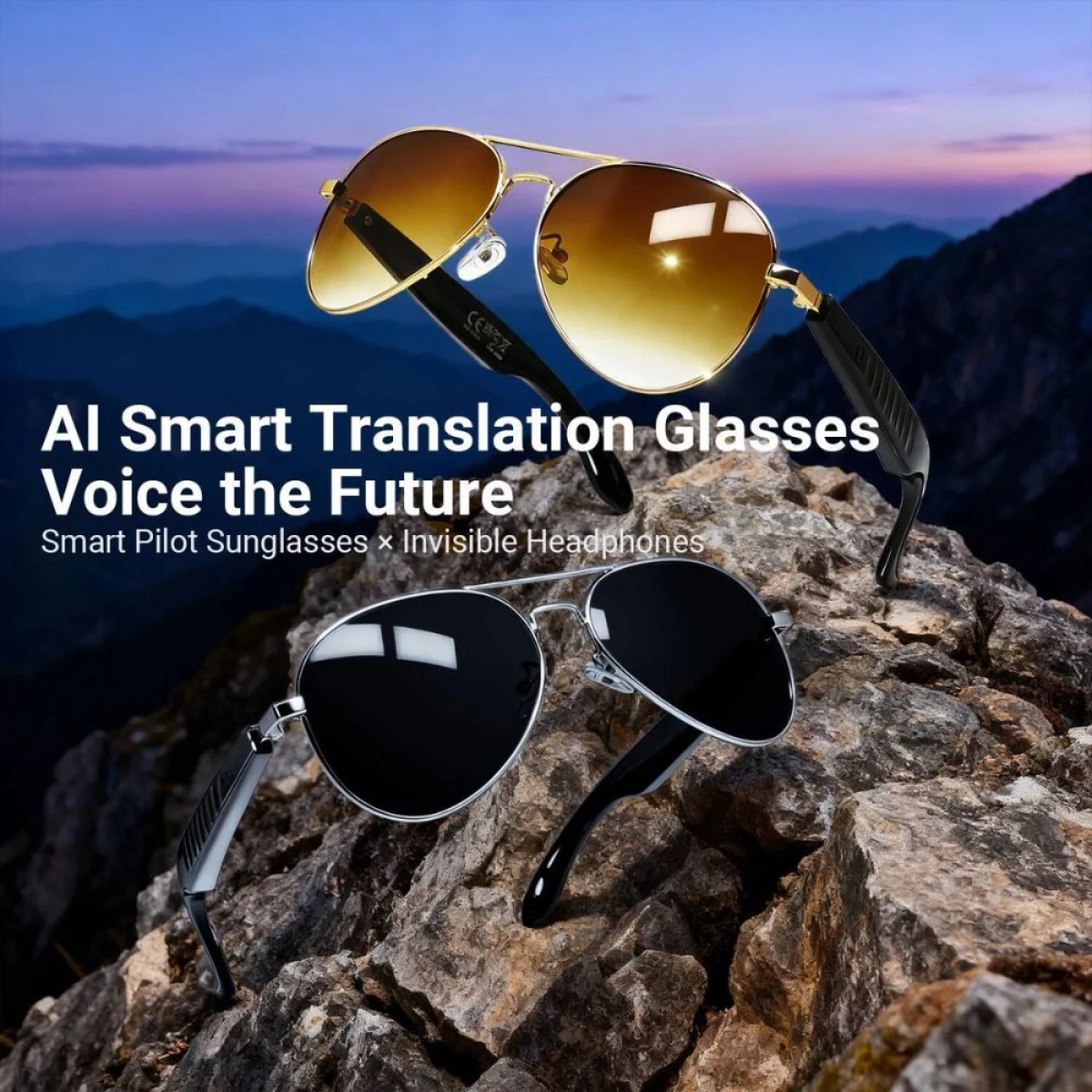 Έξυπνα Γυαλιά AI με Μετάφραση και Bluetooth Τύπου Aviator