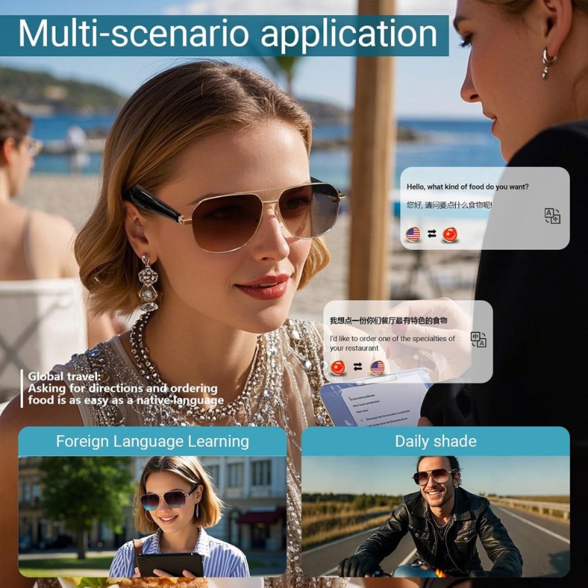 Έξυπνα Γυαλιά Bluetooth με Μετάφραση και AI