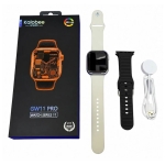 Έξυπνο ρολόι Kalobee GW11 Pro JH-SK37-B Ασημί με Λευκό και Μαύρο λουράκι