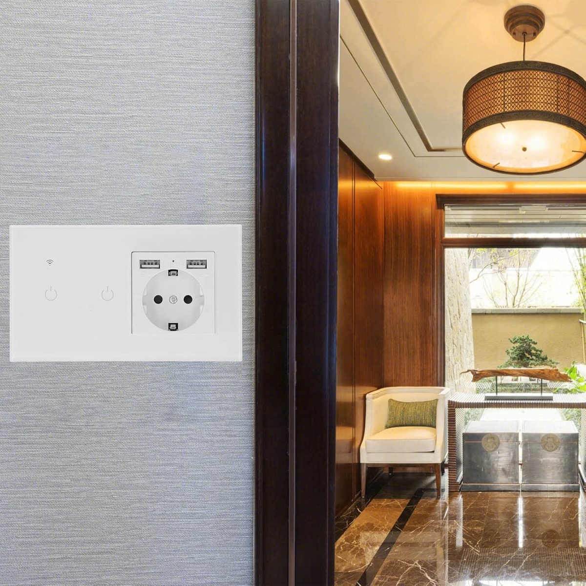 Έξυπνος Διακόπτης Αφής WiFi με Πρίζα Schuko, USB & Type-C - Image 5