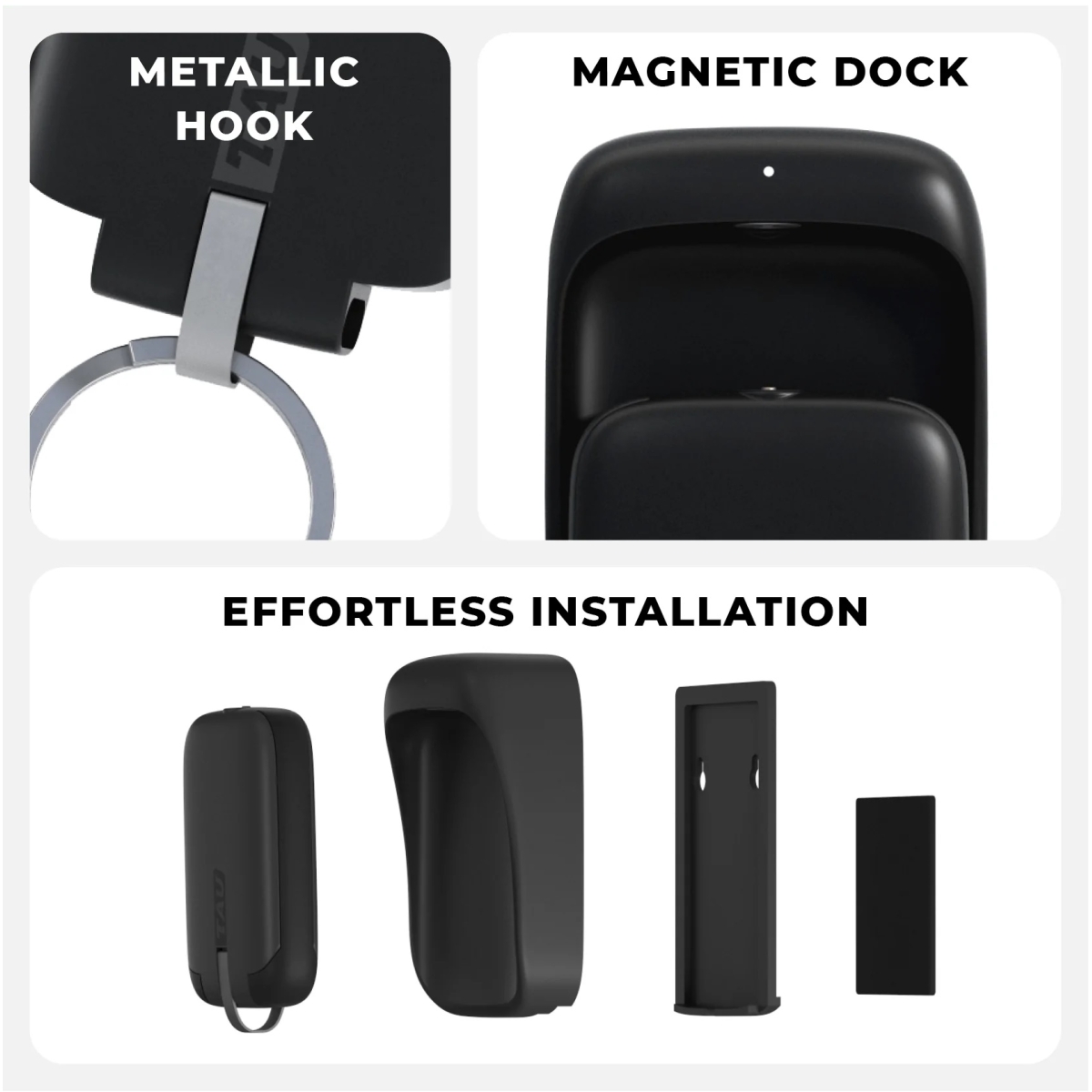 Rolling Square Powerbank TAU 1400 mAh Lightning Type C Micro USB Μαύρο TAU01R - Image 2