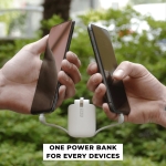 Rolling Square Powerbank TAU 1400 mAh Lightning Type C Micro USB Μαύρο TAU01R - Image 4