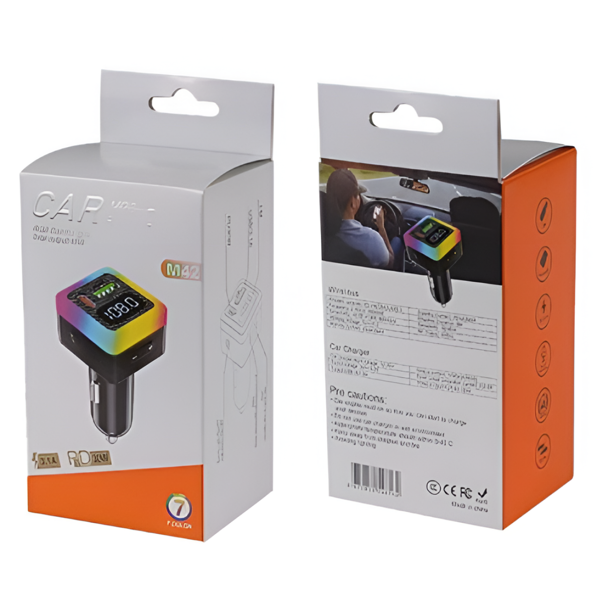 FM Transmitter Αυτοκινήτου Bluetooth MP3 με RGB Φωτισμό M42