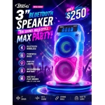 Φορητό Ηχείο Bluetooth 3″ με RGB Φωτισμό, FM Radio, USB, TF & AUX Bseng MSA-8888