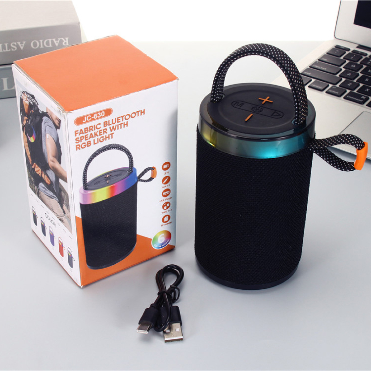 Φορητό Ηχείο Bluetooth 5.3 5W με RGB, FM Radio & TWS JC-630 - Image 3