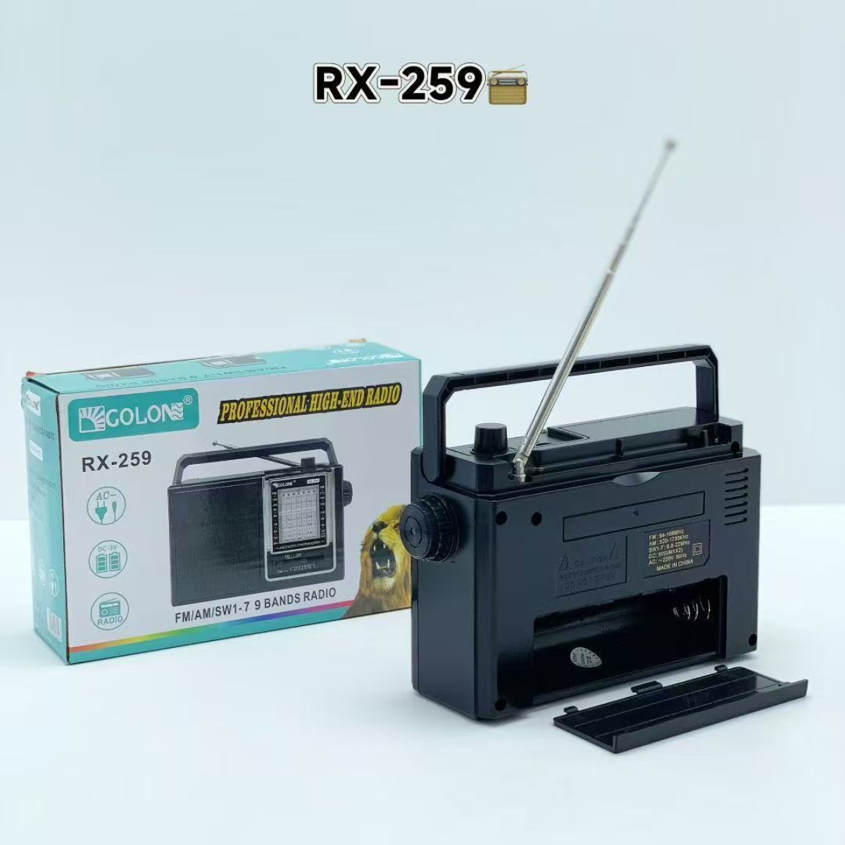 Φορητό Ρετρό Ραδιόφωνο AM/FM/SW 9 Bands με USB & TF Player RX-259 - Image 4