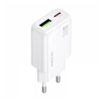 Φορτιστής Γρήγορης Φόρτισης 30W GaN με Θύρες USB-A/Type-C Λευκός BAS93A Borofone