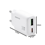 Φορτιστής Γρήγορης Φόρτισης 30W GaN με Θύρες USB-A/Type-C Λευκός BAS93A Borofone