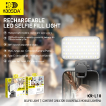Φωτιστικό Selfie 96 LED με Ρύθμιση 2500-9900K, Περιστροφή 360° & Μπαταρία 2000mAh Koosda KR-L10 - Image 3