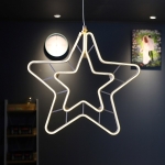 Φωτιζόμενο Χριστουγεννιάτικο Αστέρι LED Neon 60cm IP65 Θερμό Λευκό - 00753 - Image 3