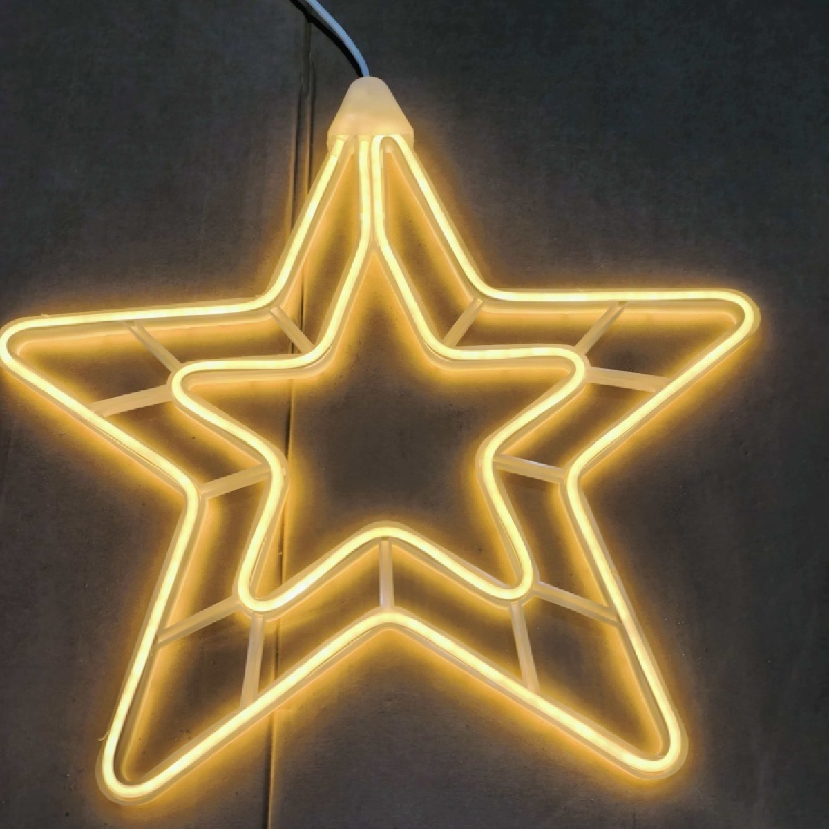 Φωτιζόμενο Χριστουγεννιάτικο Αστέρι LED Neon 60cm IP65 Θερμό Λευκό - 00753 - Image 2
