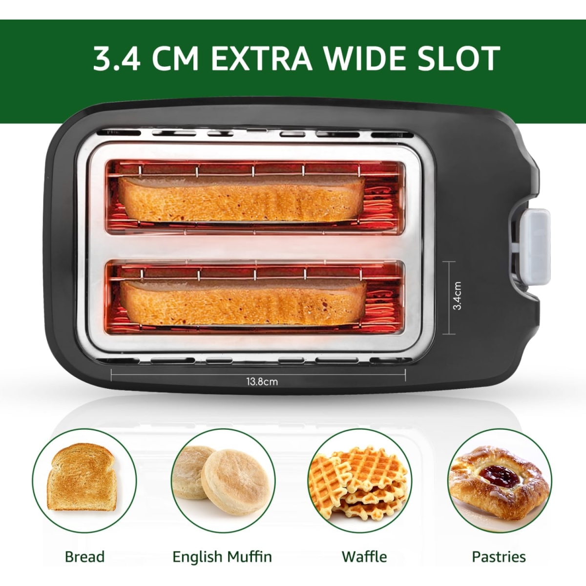 Φρυγανιέρα 750W 2 Θέσεων με 7 Επίπεδα Ψησίματος Aigostar Warrior - Image 4