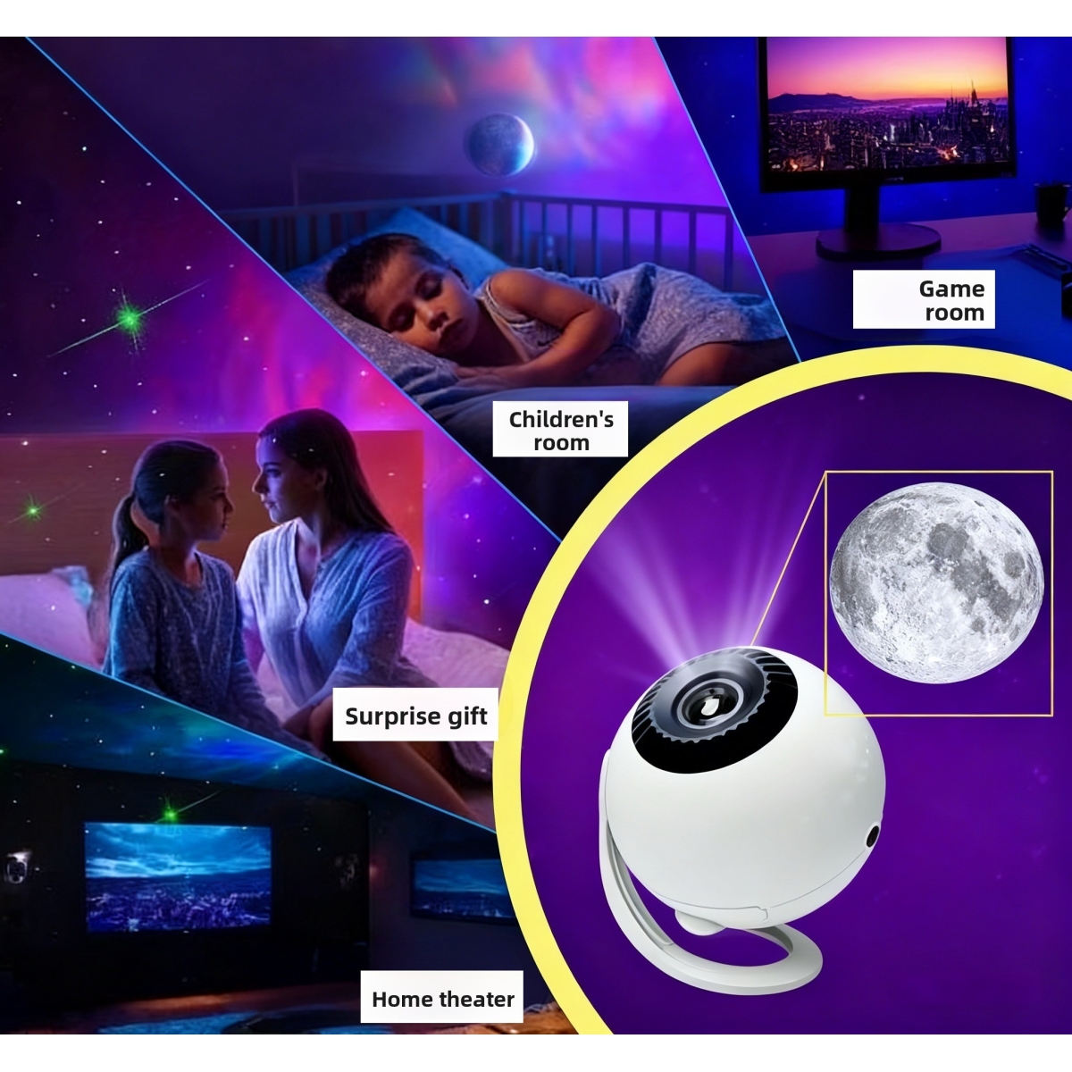 Galaxy Projector με 12 Προβολές, Bluetooth Ηχείο, Music Box & Τηλεχειριστήριο - Image 6