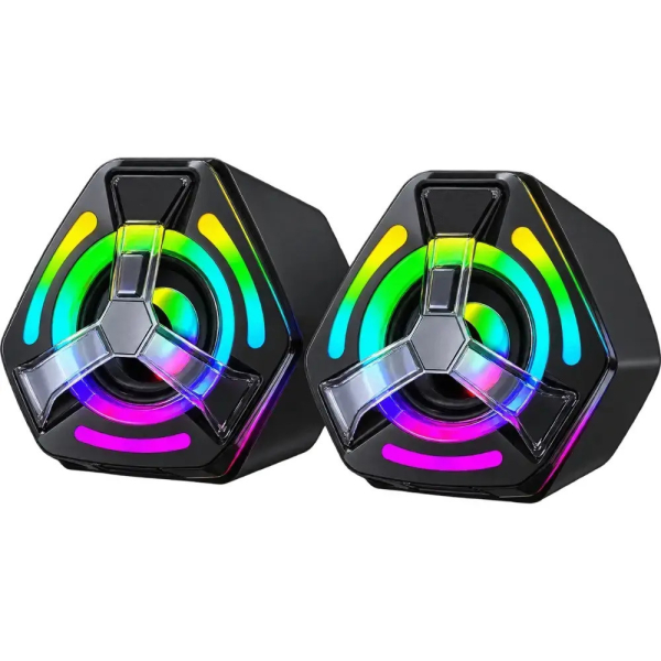 Ηχεία Υπολογιστή 2.0 6W με RGB Φωτισμό USB & AUX 3.5mm K2060