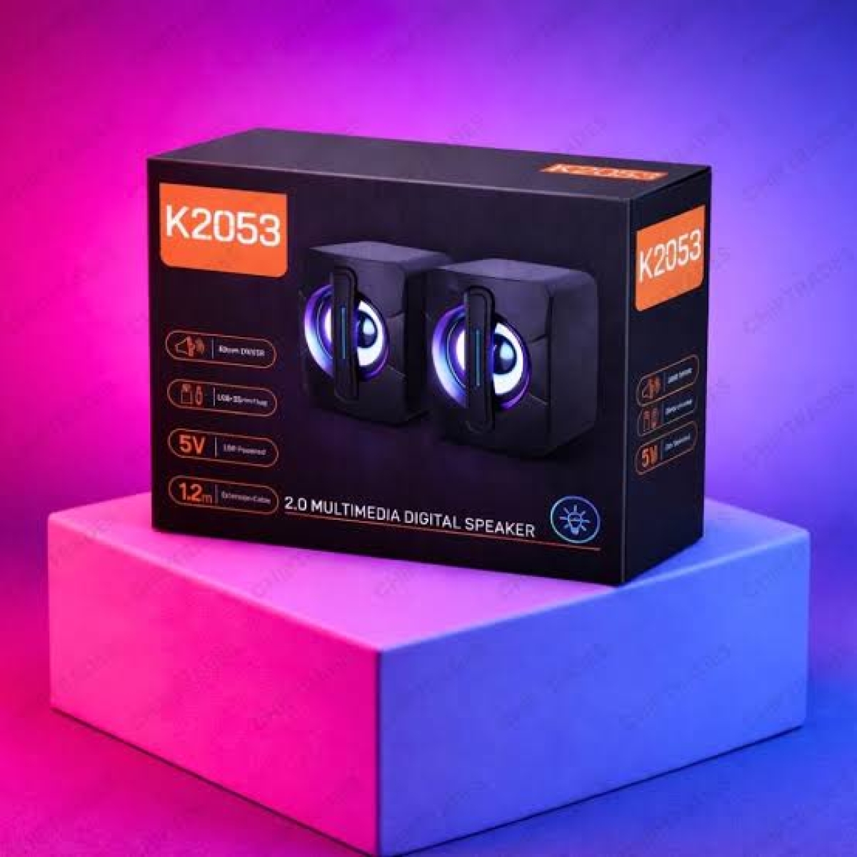 Ηχεία Υπολογιστή 2.0 6W με RGB LED Φωτισμό & Τροφοδοσία USB K2053
