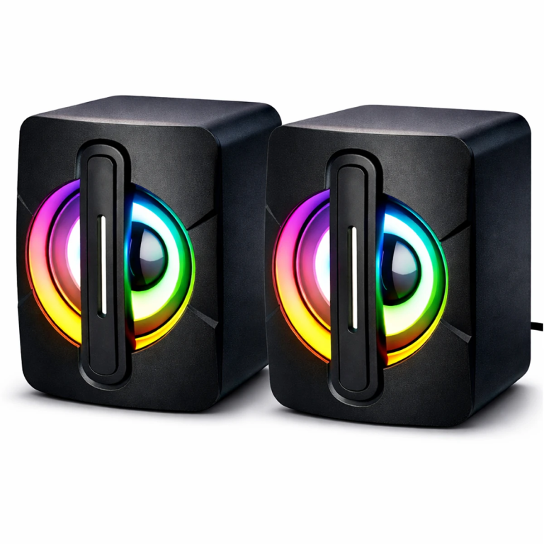 Ηχεία Υπολογιστή 2.0 6W με RGB LED Φωτισμό & Τροφοδοσία USB K2053