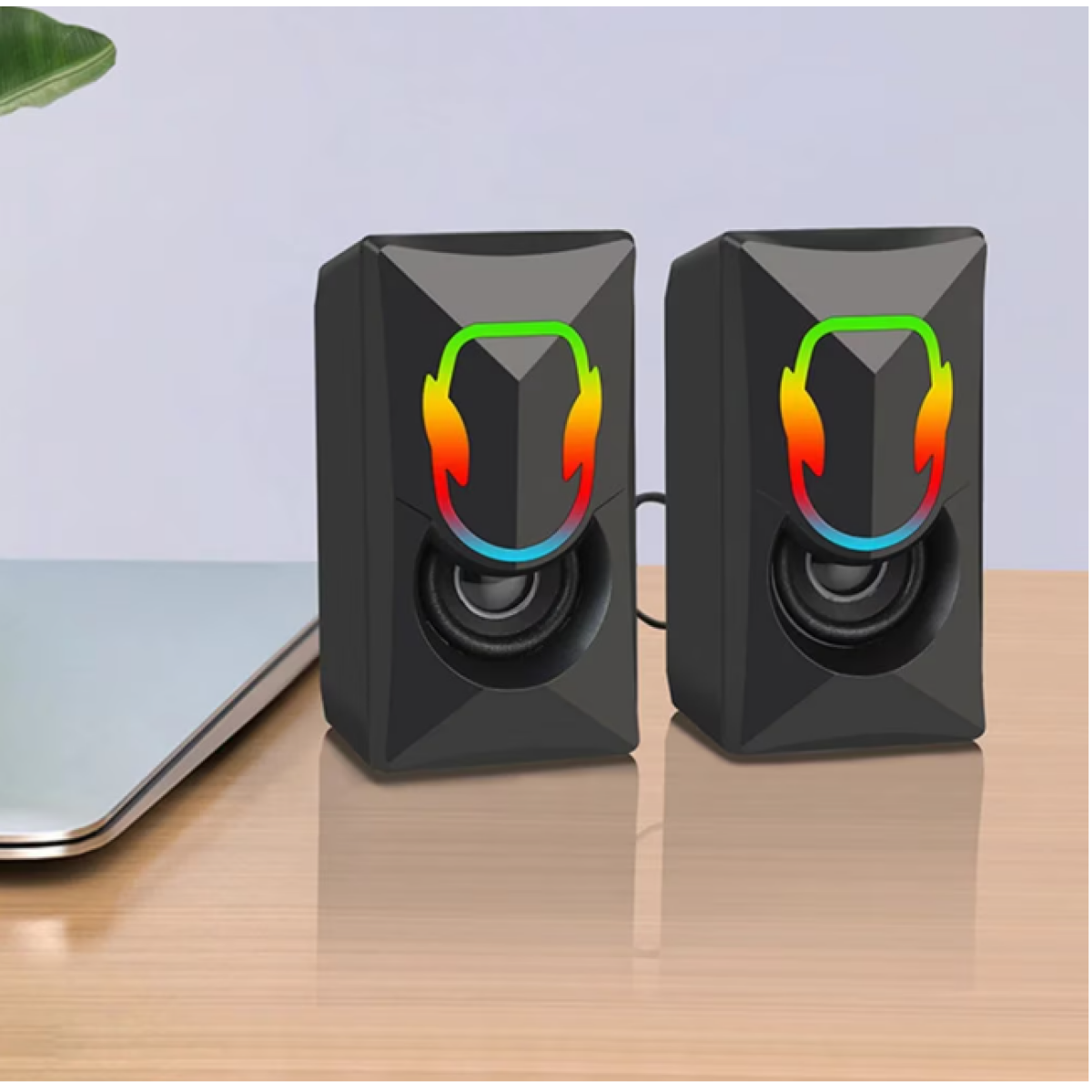 Ηχεία Υπολογιστή 2.0 6W με RGB LED Φωτισμό USB & AUX 3,5mm K2850 - Image 2