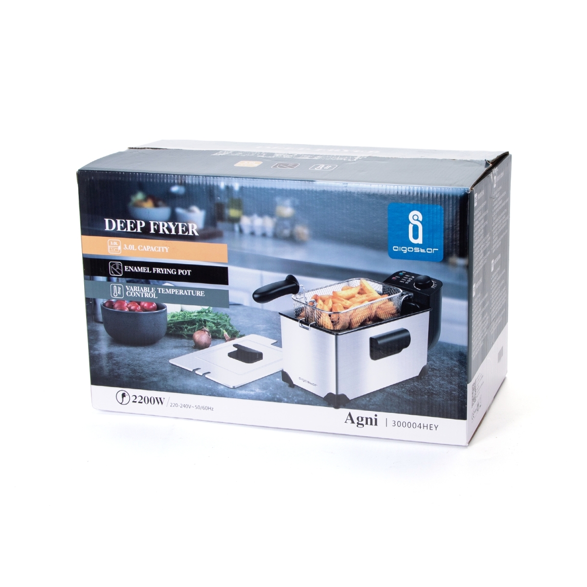 Ηλεκτρική Φριτέζα Λαδιού 3L 2200W Ανοξείδωτη με Ρυθμιζόμενη Θερμοκρασία Aigostar - Image 6